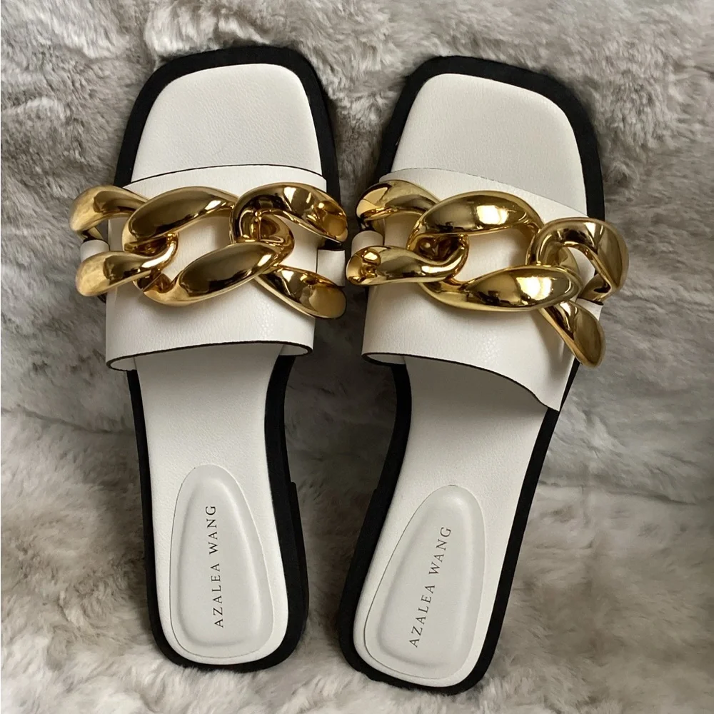 Azalea Wang Parker-White Sandal, 8, NIB - Picture 3 of 8